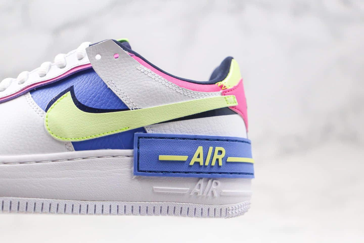 耐克Nike Air Force 1 Shadow Tropical Twist纯原版本低帮空军一号马卡龙白黑蓝绿粉色板鞋原档案数据开发 货号：CJ1641-100