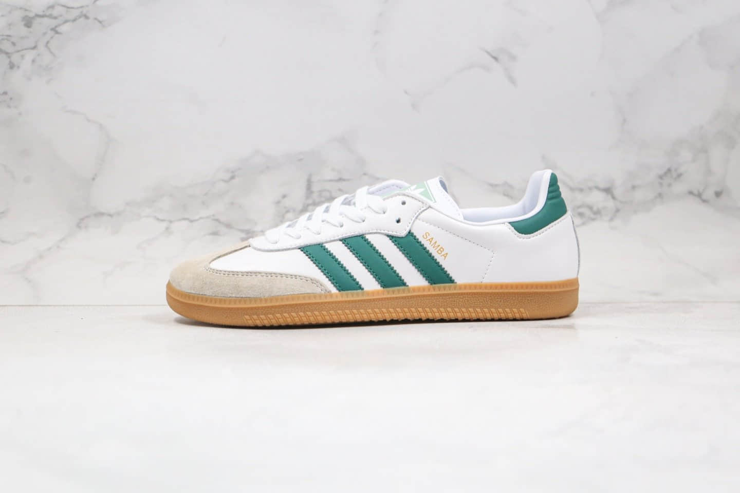 阿迪达斯Adidas Samba OG FT纯原版本桑巴板鞋白绿色内置NFC芯片扫描原盒原标 货号:EE5451