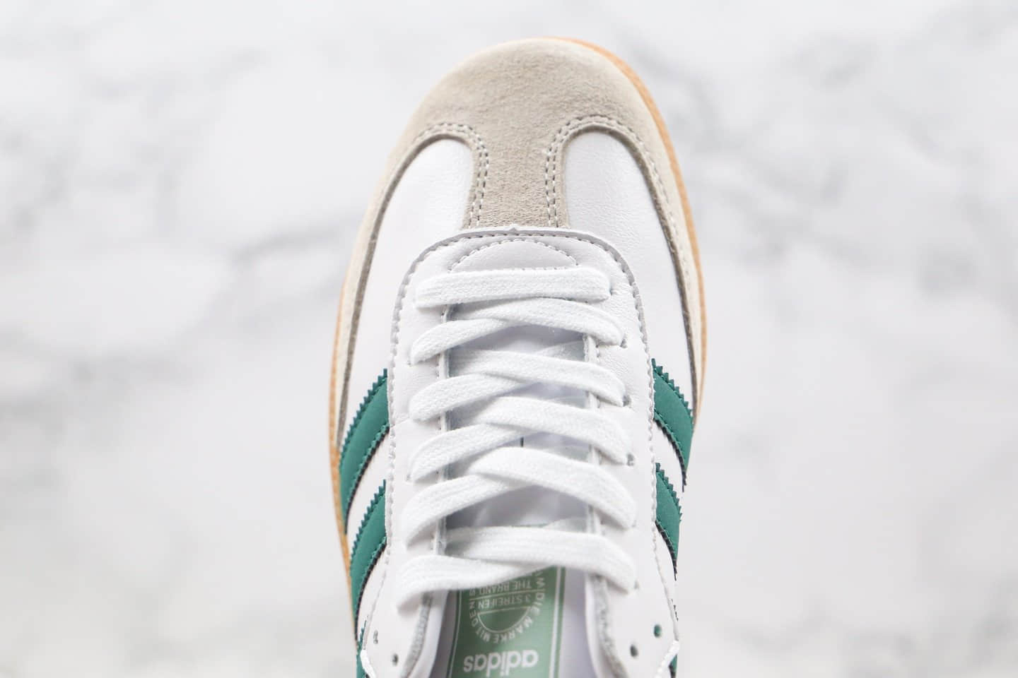 阿迪达斯Adidas Samba OG FT纯原版本桑巴板鞋白绿色内置NFC芯片扫描原盒原标 货号:EE5451