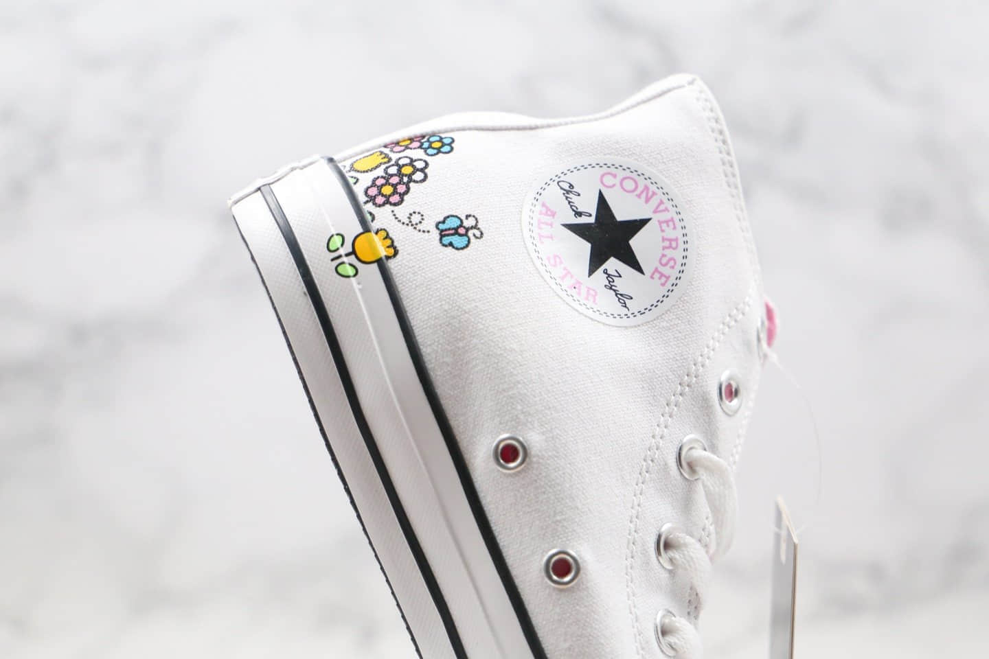 匡威Converse x Hello Kitty联名款公司级版本高帮kitty猫2.0帆布鞋原盒原标原楦头纸板打造 货号:164629F