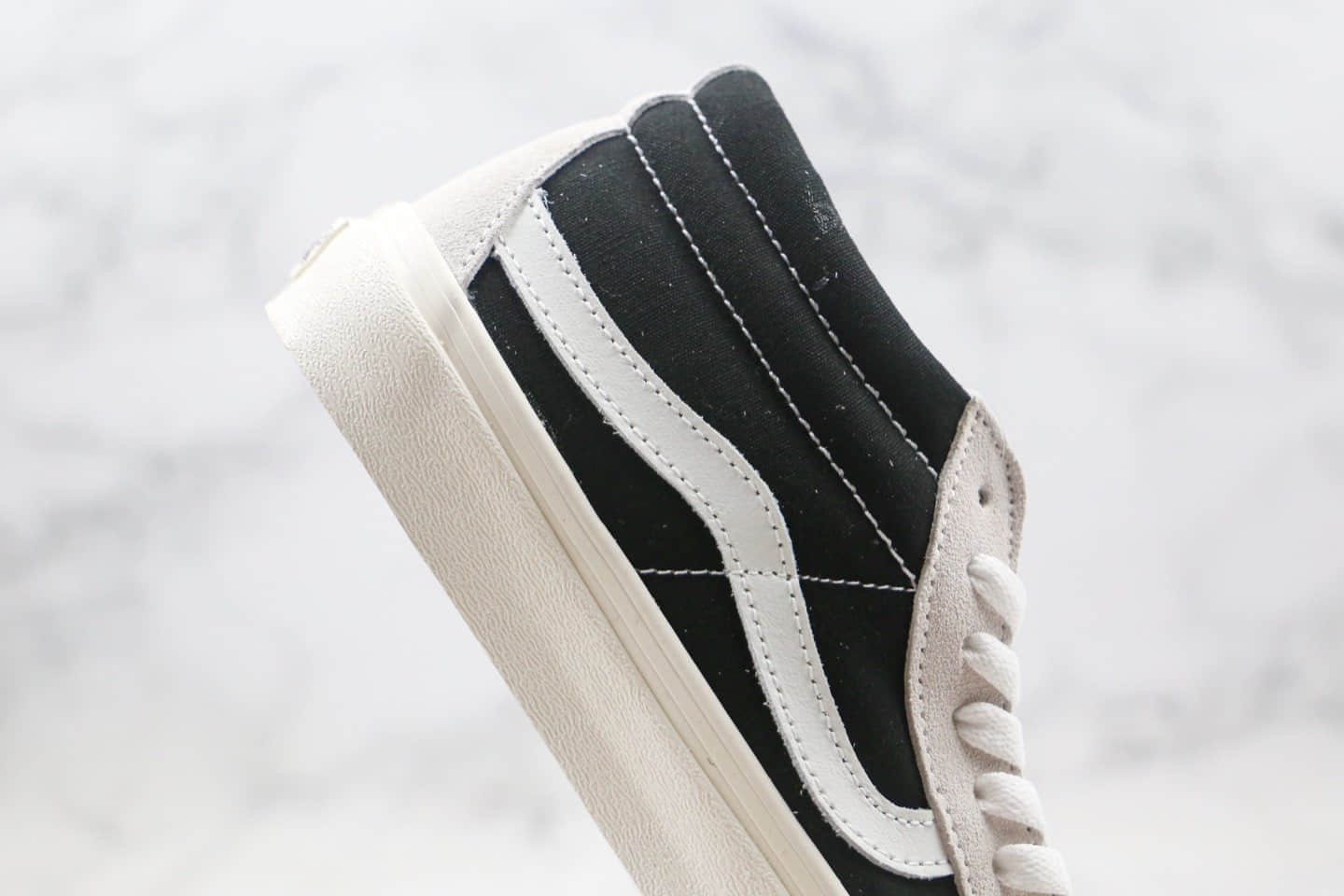 万斯Vans Sk8 Hi Mid公司级版本中帮国宝熊猫主题白黑色硫化板鞋原档案数据开发