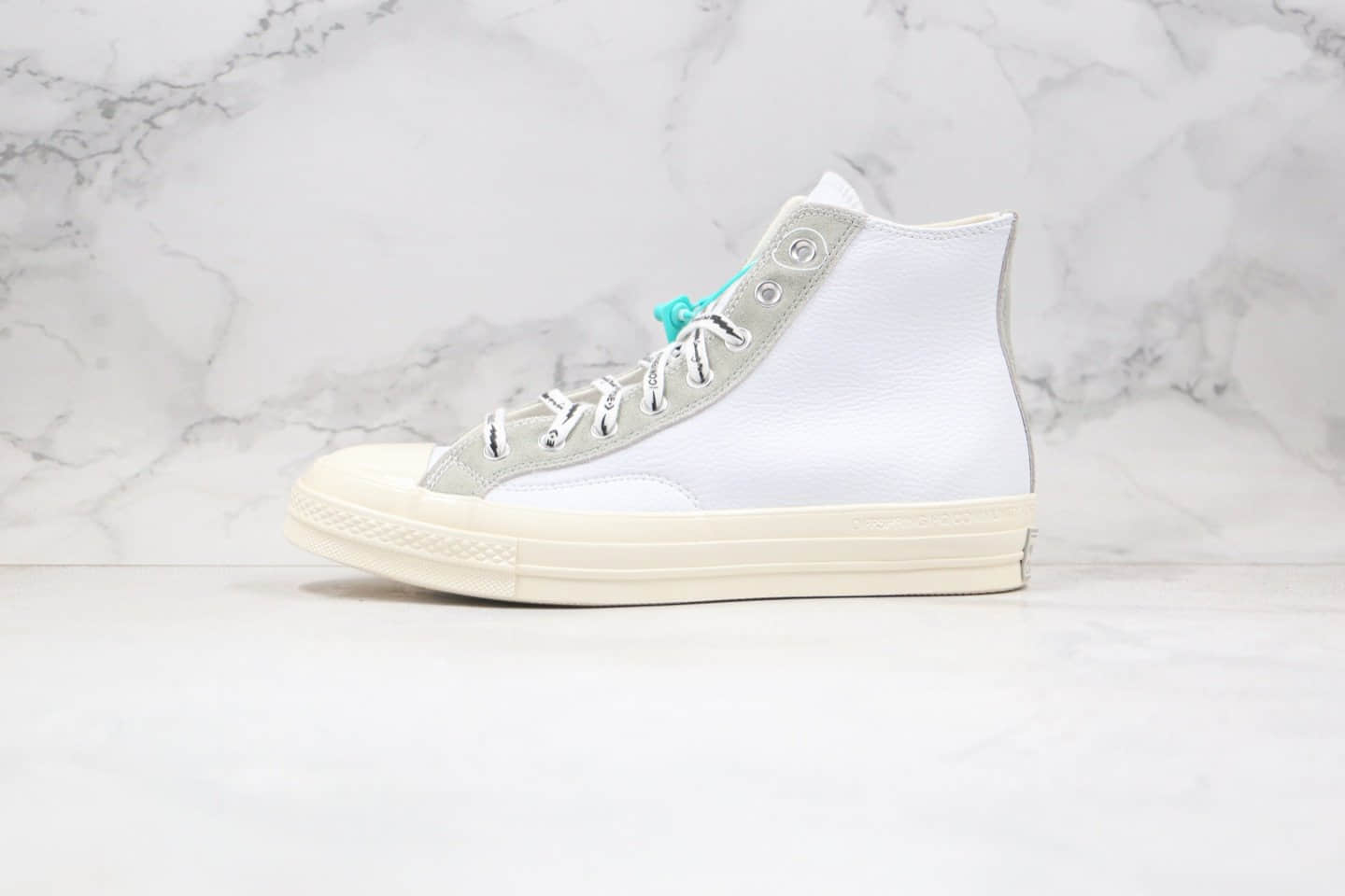 匡威CONVERSE x OFFSPRING公司级版本藤原浩闪电联名款高帮皮面破口白灰色板鞋原盒原标原鞋开模一比一打造 货号:169054C