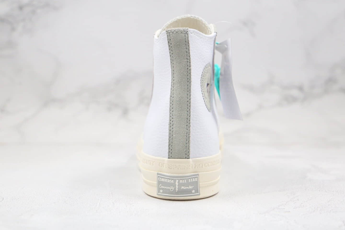 匡威CONVERSE x OFFSPRING公司级版本藤原浩闪电联名款高帮皮面破口白灰色板鞋原盒原标原鞋开模一比一打造 货号:169054C
