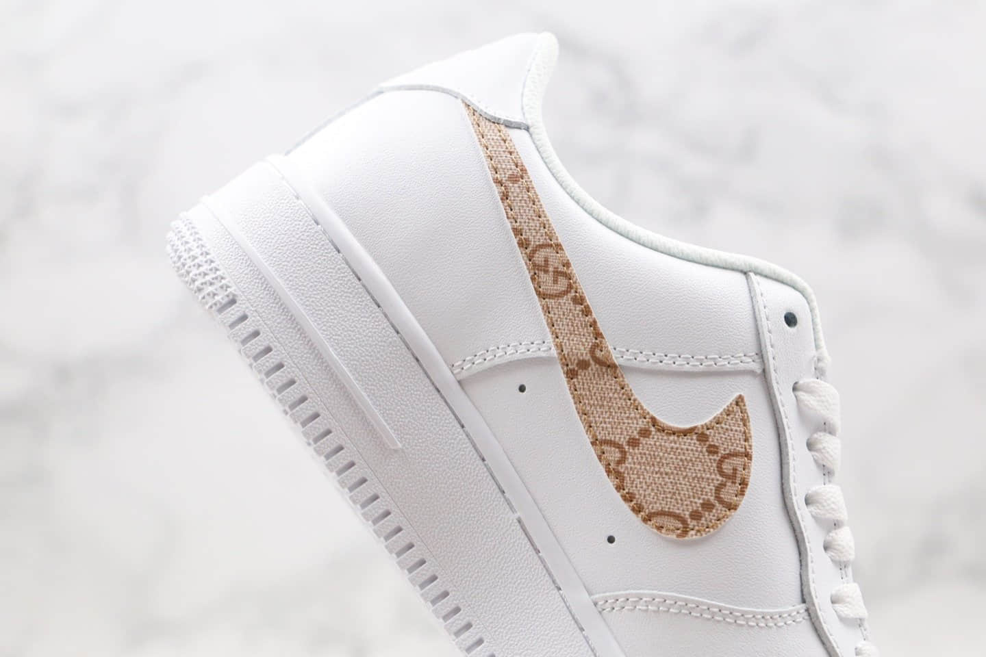 耐克Nike Air Force 1 Low '07 LV8纯原版本低帮空军一号古驰白棕色板鞋内置全掌Sole气垫 货号:AR7720-101