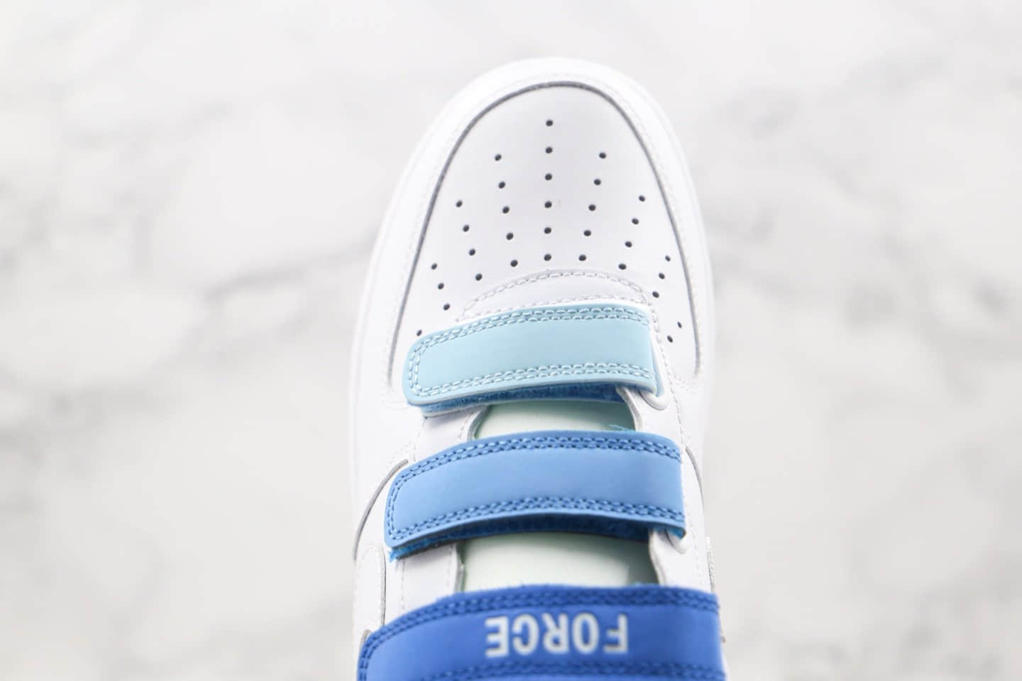 耐克Nike Air Force 1纯原版本低帮空军一号天空蓝魔术贴板鞋内置全掌Sole气垫 货号:898866-008