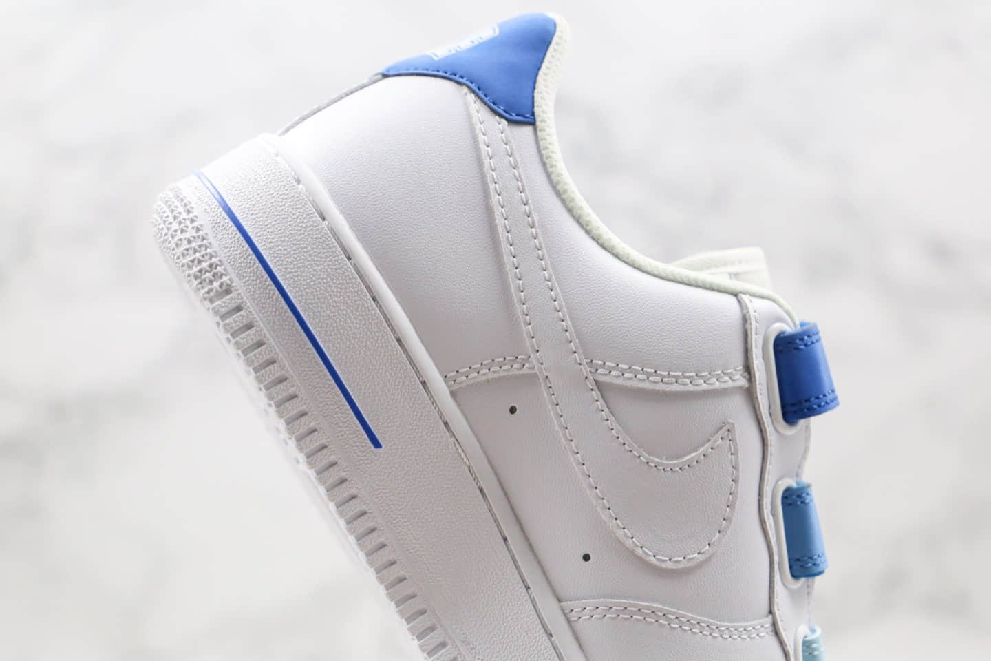 耐克Nike Air Force 1纯原版本低帮空军一号天空蓝魔术贴板鞋内置全掌Sole气垫 货号:898866-008