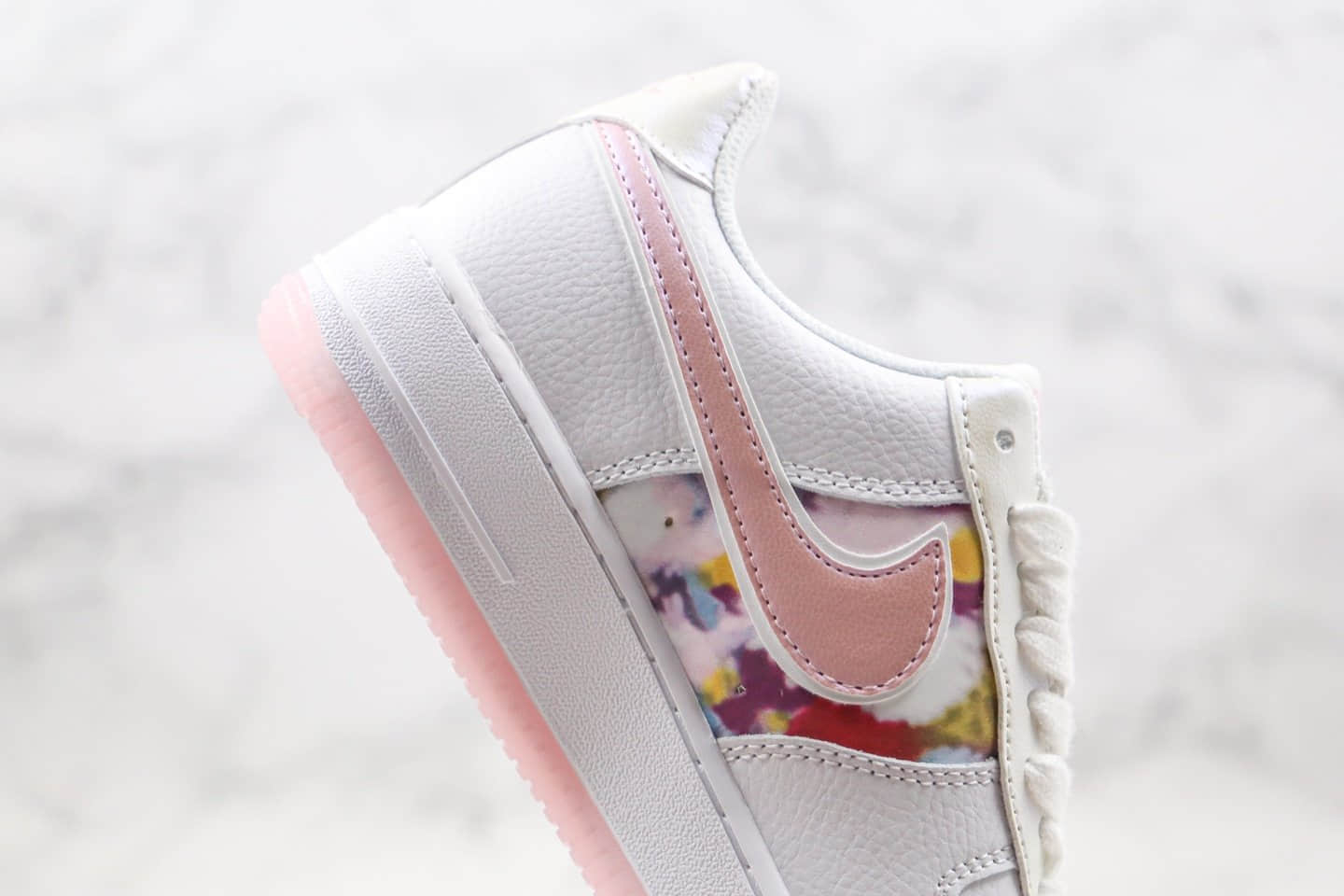 耐克Nike Air Force 1纯原版本低帮空军一号白粉花卉配色板鞋内置全掌Sole气垫原盒原标 货号:CN8535-100