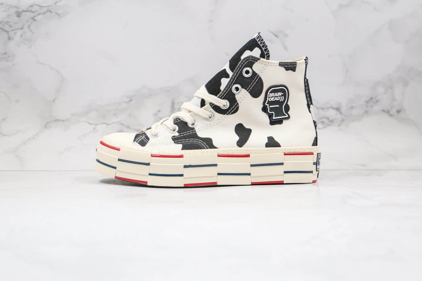 匡威Converse x BrainDead公司级版本高帮脑死亡二代牛奶斑点冰淇淋配色帆布鞋原盒原标原厂硫化大底 货号:169946C