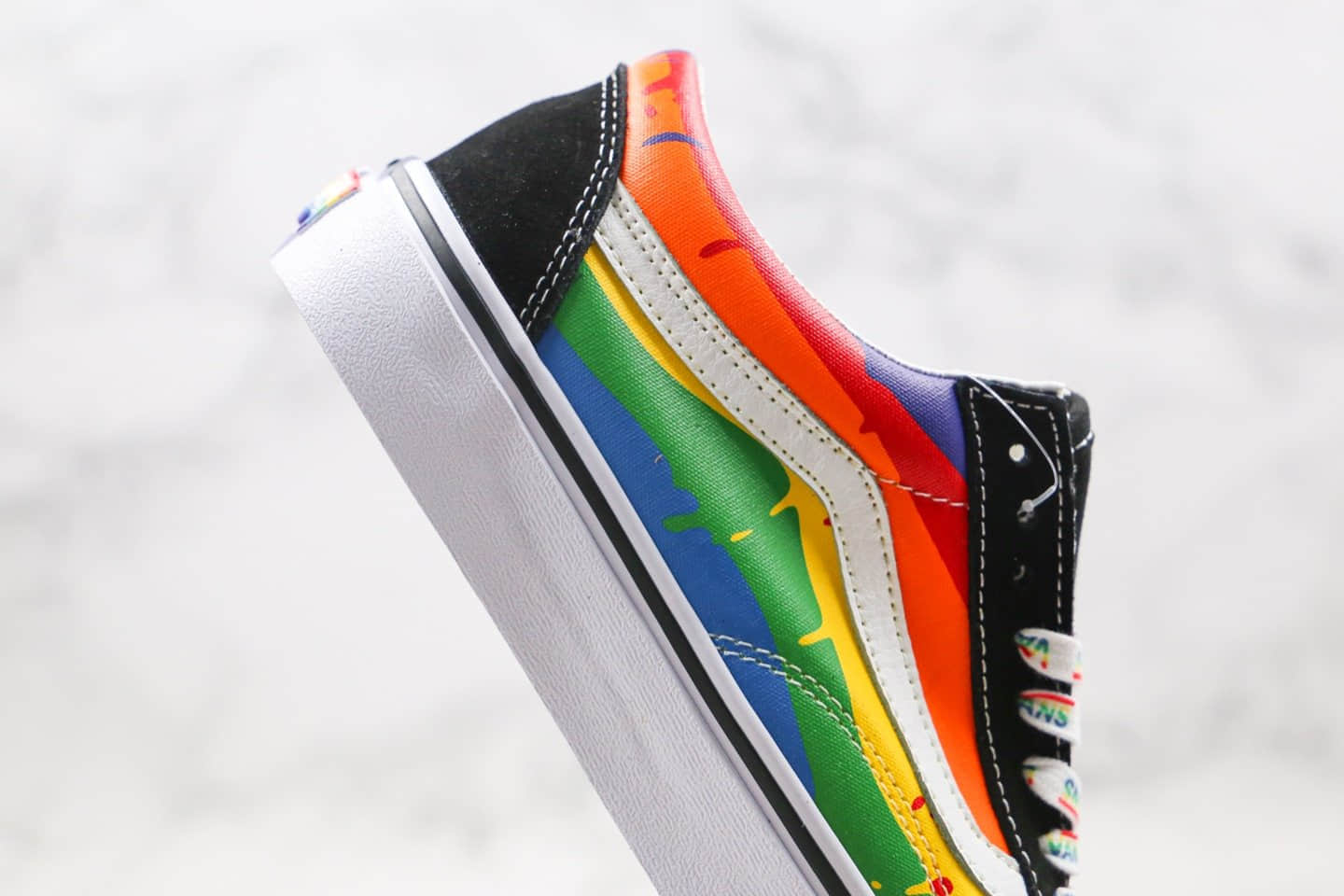 万斯Vans Old Skool公司级版本低帮彩虹扎染泼墨LOGO印花硫化板鞋原盒原标