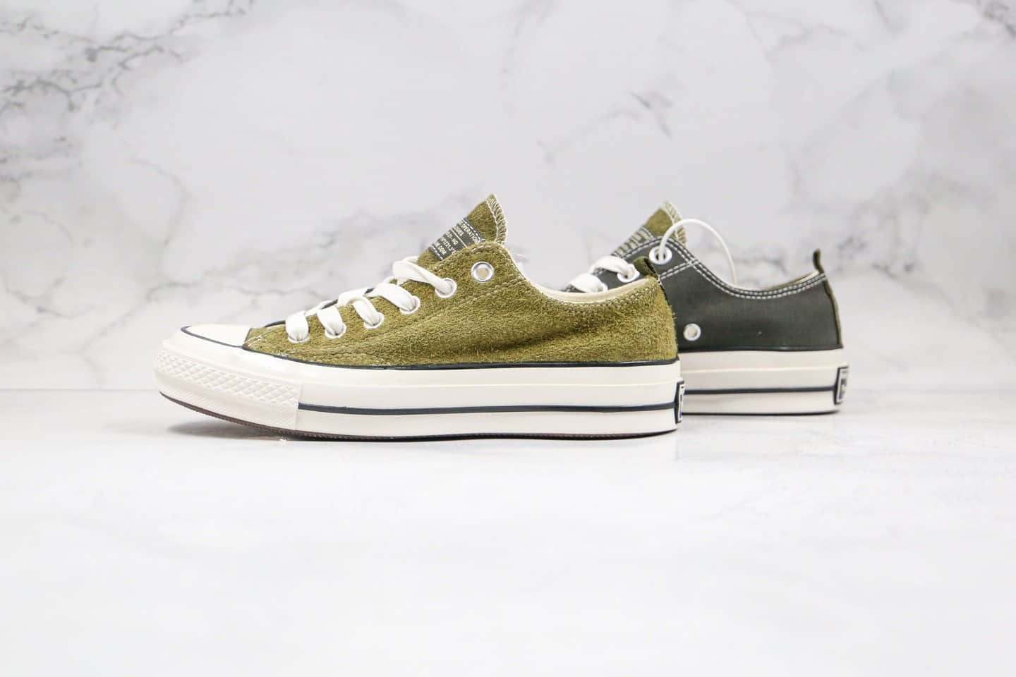 匡威CONVERSE x MADNESS公司级版本余文乐联名款低帮绿色撞色帆布鞋原厂硫化大底原盒原标 货号:161026C