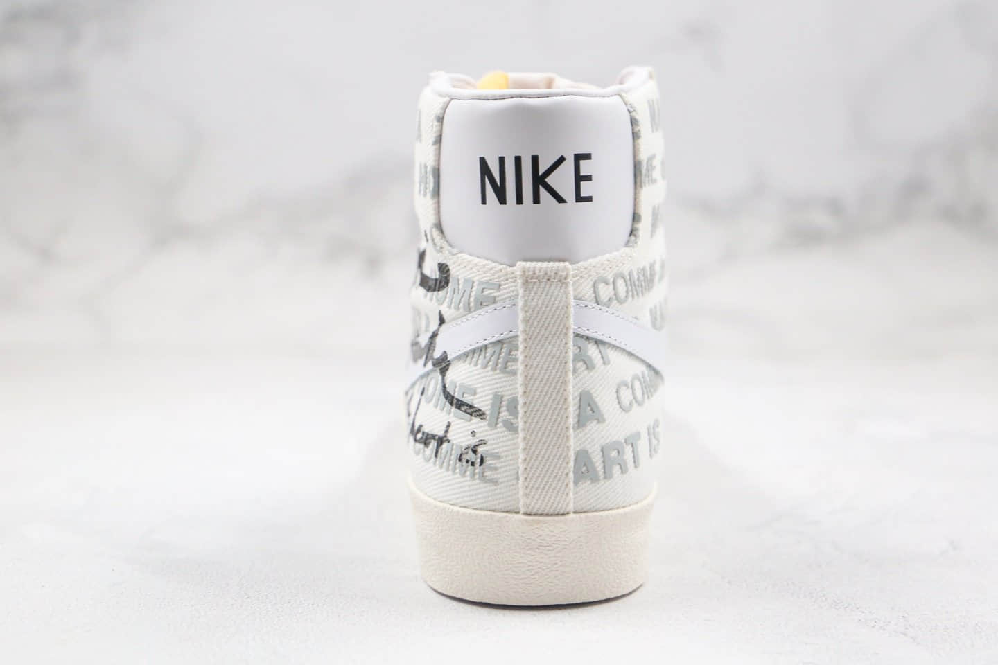 耐克Nike Blazer x Naomi Osaka x CDG纯原版本中帮开拓者川久保玲大坂直美三方联名款白灰色涂鸦板鞋原盒原标 货号:DA5383-100