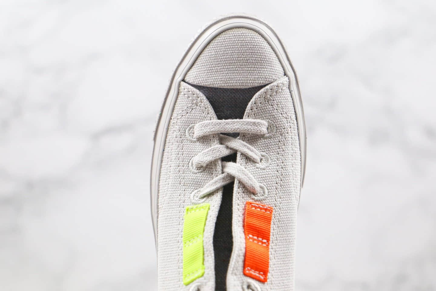 匡威Converse Tri-Panel Renew公司级版本环保系列鞋舌补丁灰绿橙色拼色马卡龙低帮帆布鞋原楦头纸板打造 货号:168618C