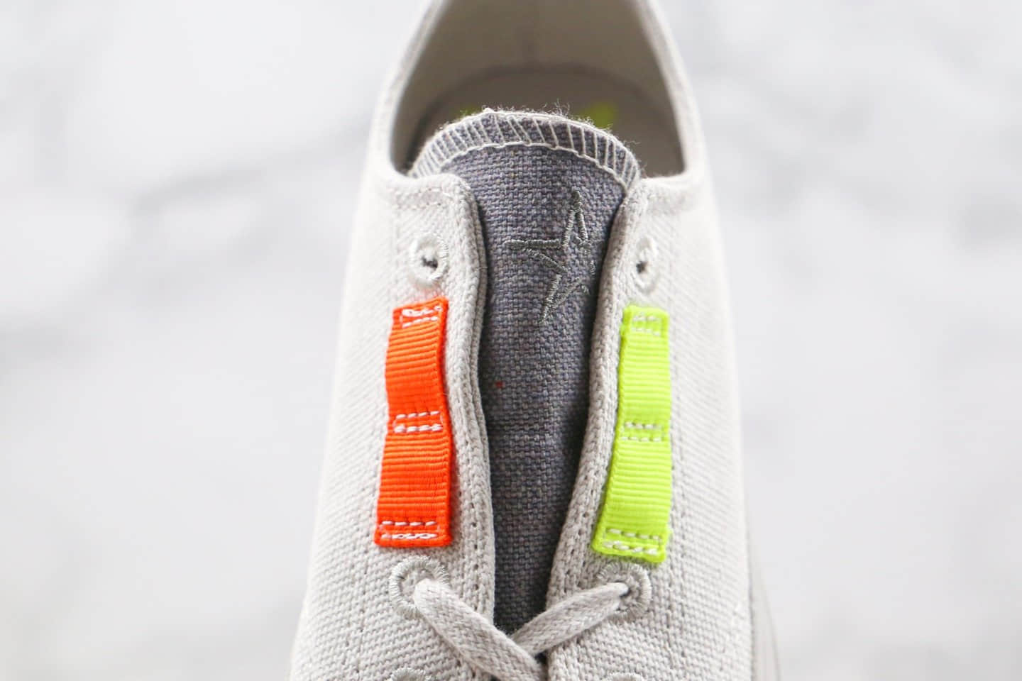 匡威Converse Tri-Panel Renew公司级版本环保系列鞋舌补丁灰绿橙色拼色马卡龙低帮帆布鞋原楦头纸板打造 货号:168618C