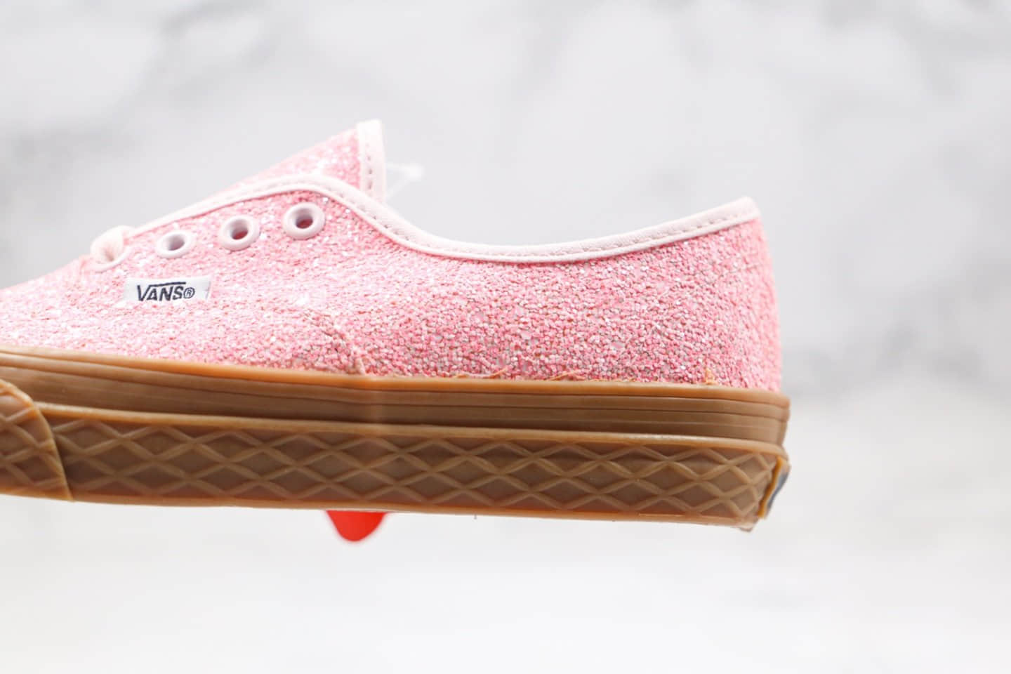 万斯VANS AUTHENTIC公司级版本安纳海姆璀璨星光细闪亮片系列粉色生胶底硫化板鞋原盒原标 货号:VN0A38EMVK1