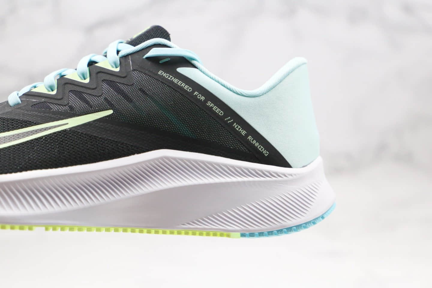 耐克Nike Quest 3纯原版本极致三代网眼慢跑鞋黑蓝绿色原楦头纸板打造原盒原标 货号:CD0230-005