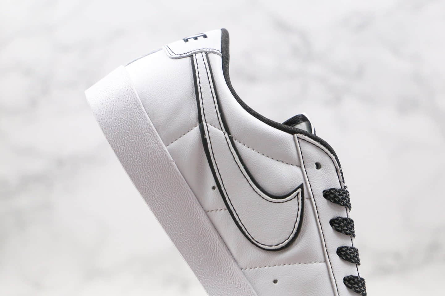 耐克Nike Blazer Low纯原版本低帮开拓者皮面3M反光白黑色原楦头纸板打造 货号:454471-810