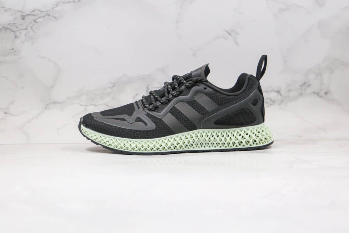 阿迪达斯adidas ZX 2K 4D Dash Green纯原版本复古科技跑鞋4D黑绿色原盒原标区别市面通货版本 货号:FV9027