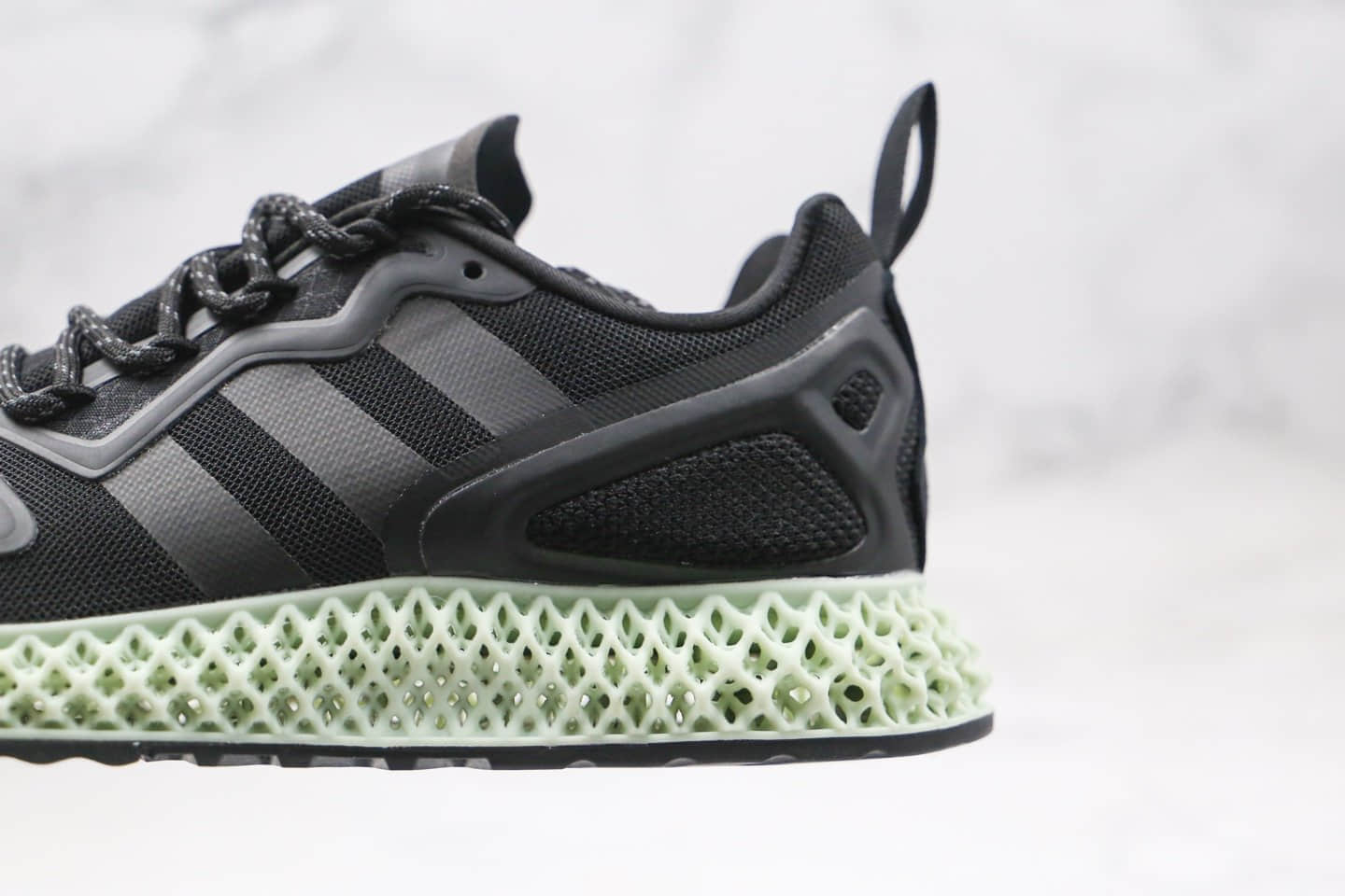 阿迪达斯adidas ZX 2K 4D Dash Green纯原版本复古科技跑鞋4D黑绿色原盒原标区别市面通货版本 货号:FV9027