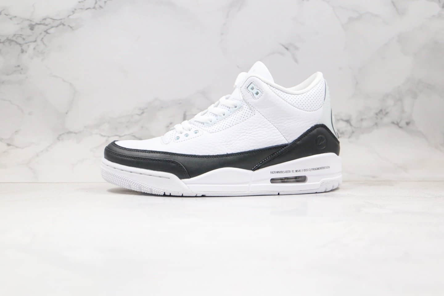 乔丹Air Jordan 3 x Fragment Design纯原版本藤原浩联名款白黑色闪电AJ3篮球鞋原盒原标正确后跟细节 货号:DA3595-100