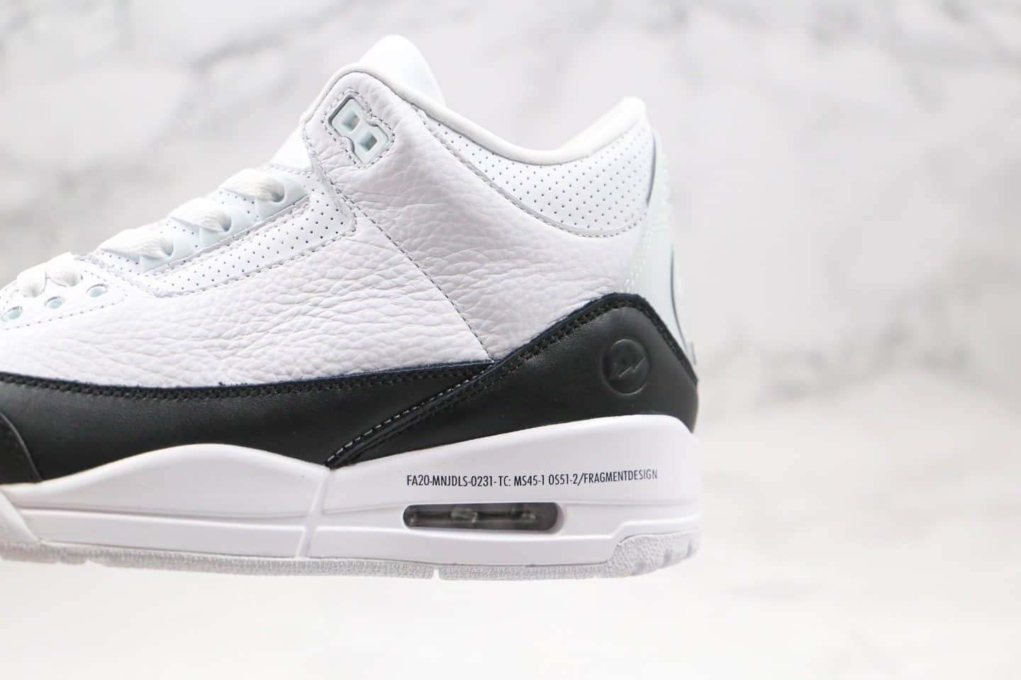 乔丹Air Jordan 3 x Fragment Design纯原版本藤原浩联名款白黑色闪电AJ3篮球鞋原盒原标正确后跟细节 货号:DA3595-100