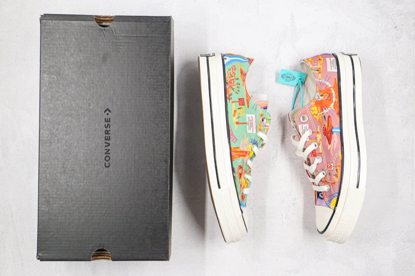 匡威Converse Twisted ResortCONVERSE公司级版本低帮外星人科幻坠落涂鸦款帆布鞋原盒原标 货号:167762C