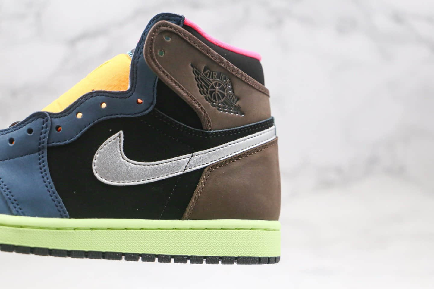 乔丹Air Jordan 1 High OG Bio Hack纯原版本高帮AJ1蓝棕银色拼接撞色正确后跟定型 货号:555088-201