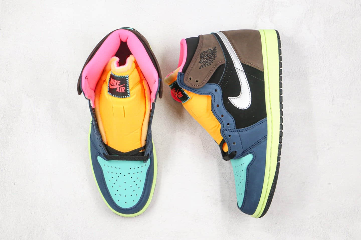乔丹Air Jordan 1 High OG Bio Hack纯原版本高帮AJ1蓝棕银色拼接撞色正确后跟定型 货号:555088-201