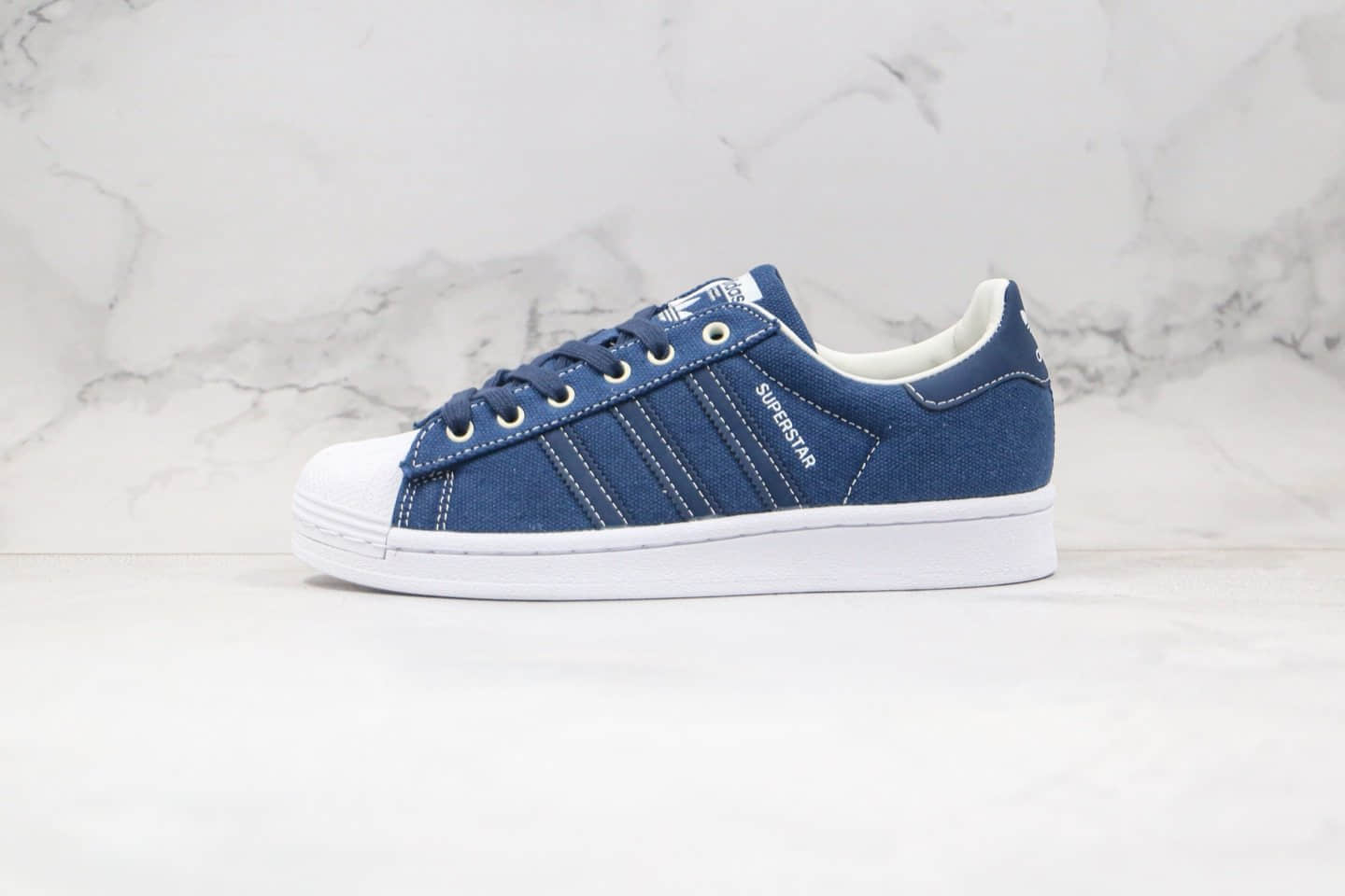 阿迪达斯Adidas Originals Superstar Superstar纯原版本三叶草贝壳头藏蓝色帆布板鞋原鞋开模一比一打造 货号:FW2652