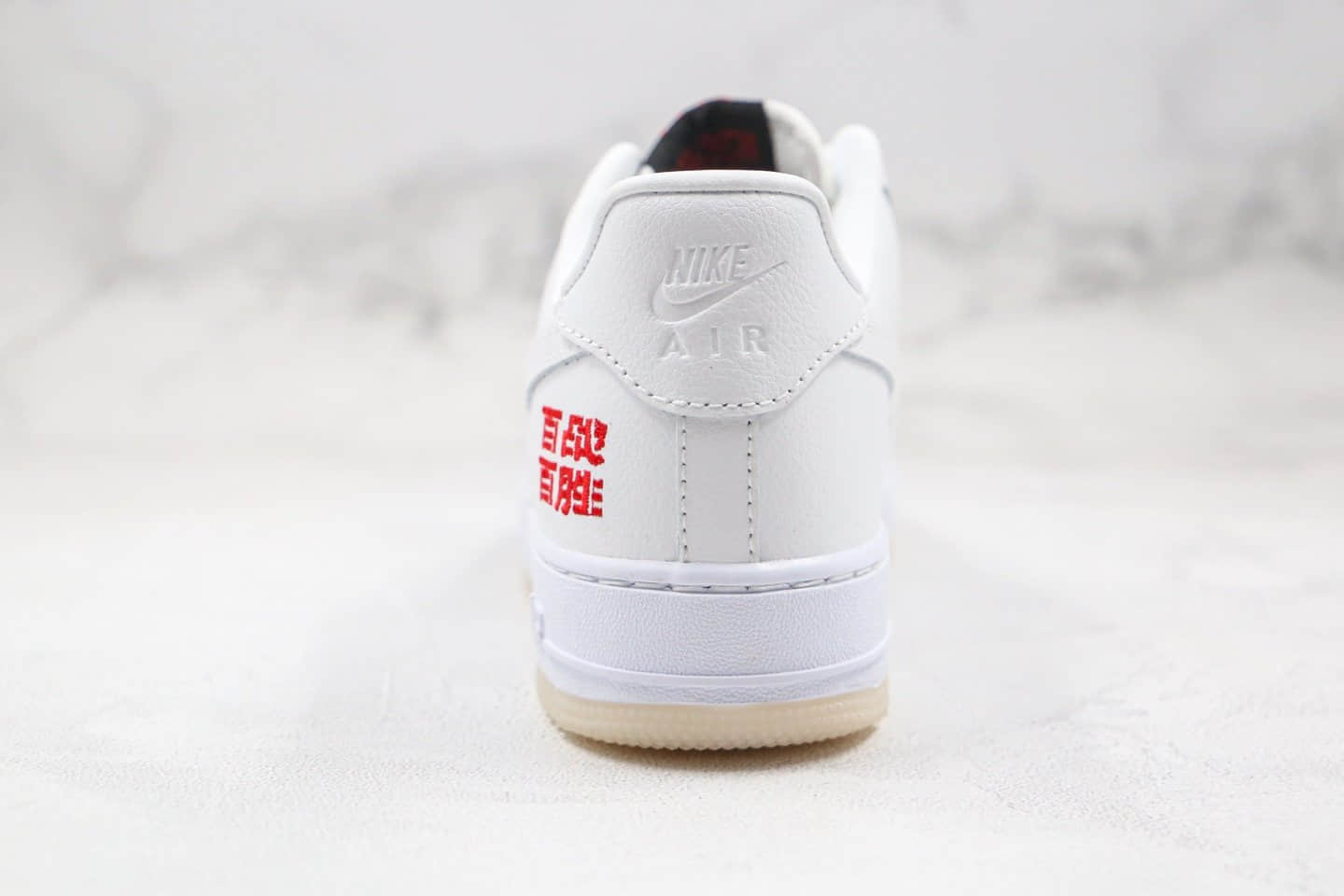 耐克Nike Air Force 1纯原版本低帮空军一号中文刺绣天蝎百战百胜白红色板鞋内置全职Sole气垫 货号:32085-100