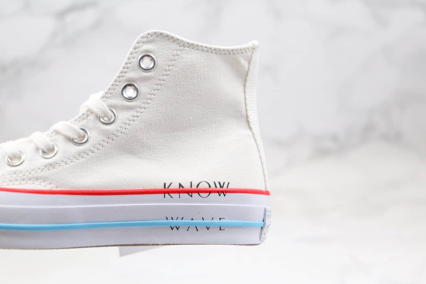 匡威Converse Chuck 70 x Konw Wave联名款公司级版本高帮白红蓝色帆布鞋原盒原标原楦头纸板打造 货号:161379C
