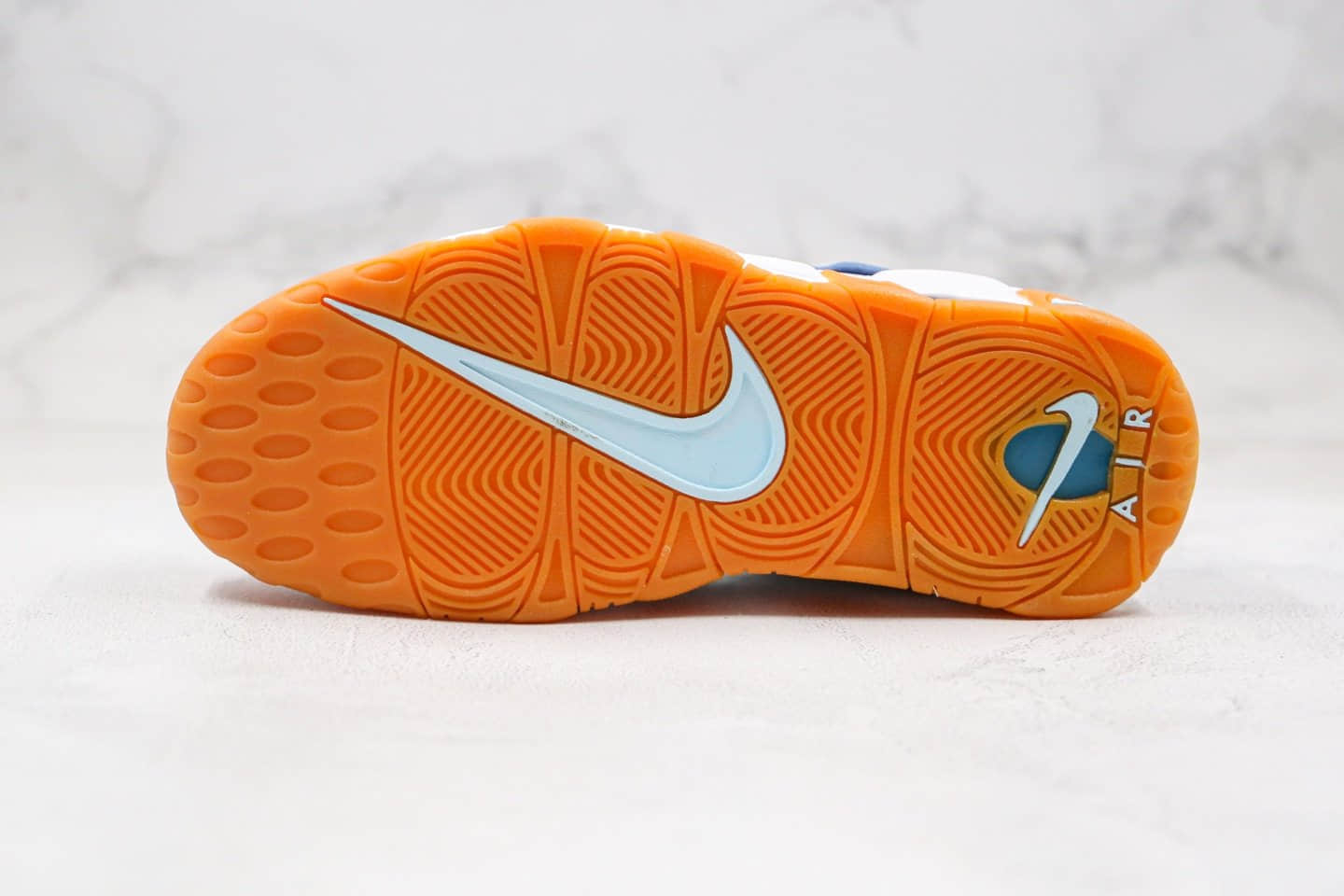 耐克Nike Air More Uptempo 96纯原版本皮蓬大R生胶白蓝色篮球鞋内置全掌气垫 货号:415082-107