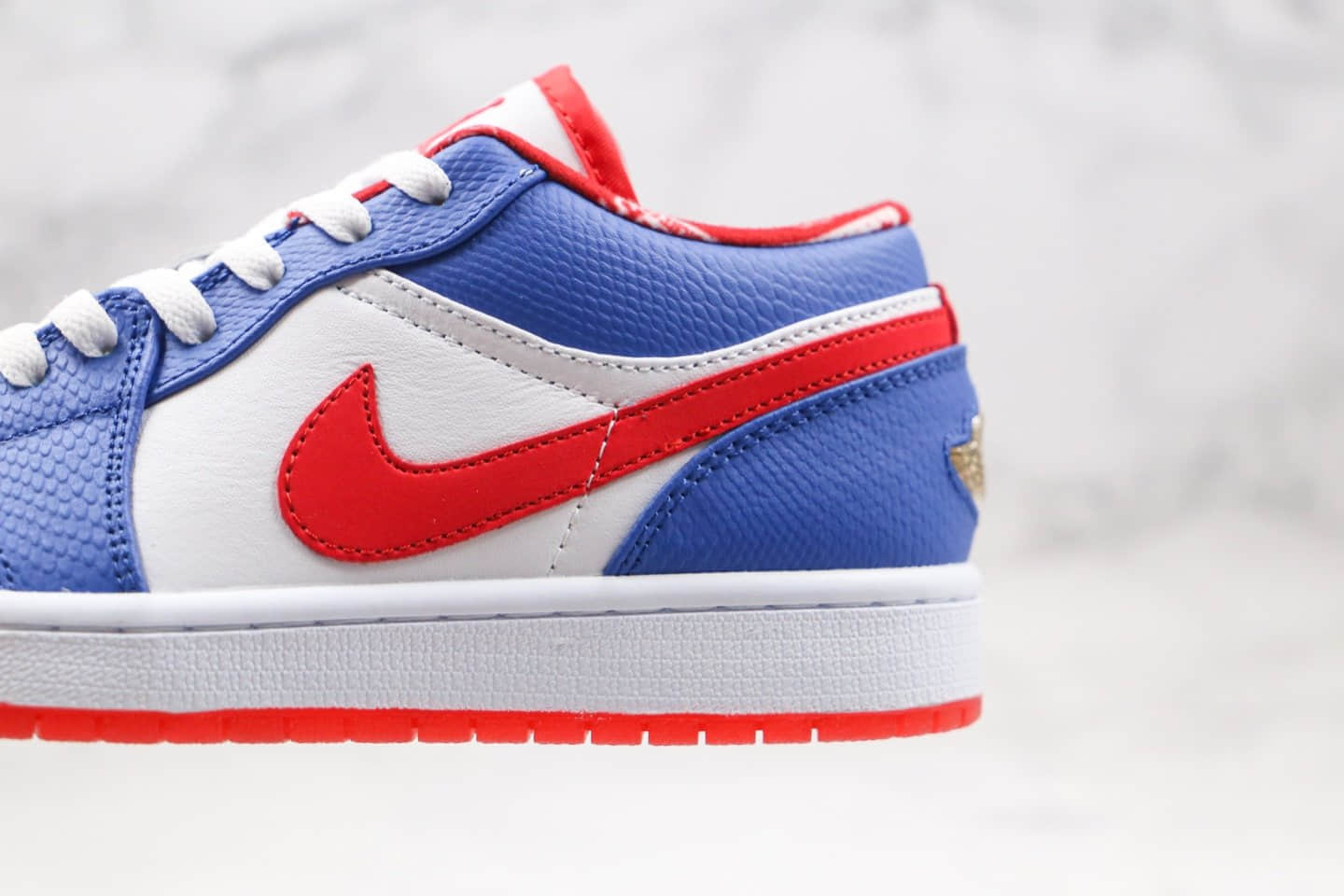 乔丹Air Jordan 1 Low纯原版本低帮AJ1白红蓝色内置气垫原档案数据开发 货号:309192-161