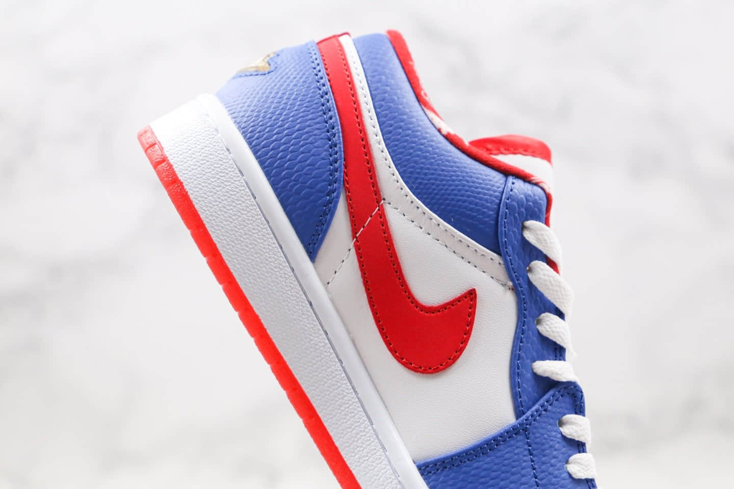 乔丹Air Jordan 1 Low纯原版本低帮AJ1白红蓝色内置气垫原档案数据开发 货号:309192-161