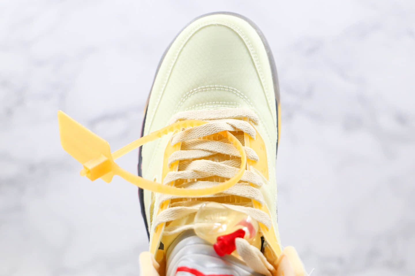 乔丹Air Jordan 5 Sail x OFF-WHITE联名款纯原版本AJ5蝉翼白帆配色原盒配件齐全 货号:DH8565-100