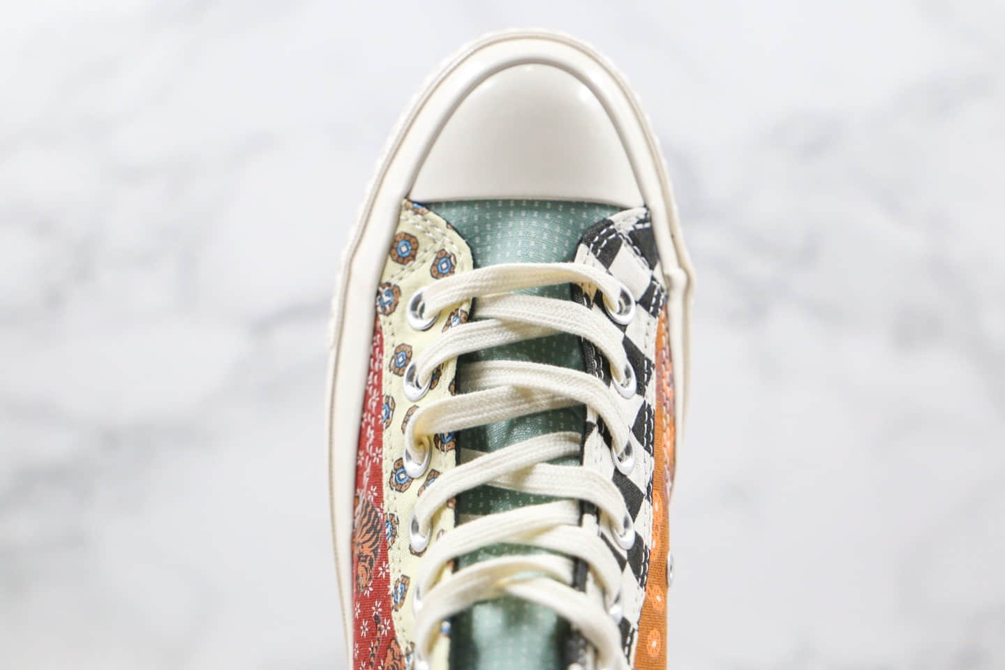 匡威Converse Chuck 70公司级版本高帮腰果花棋盘拼接帆布鞋原档案数据开发原盒原标 货号:163407C