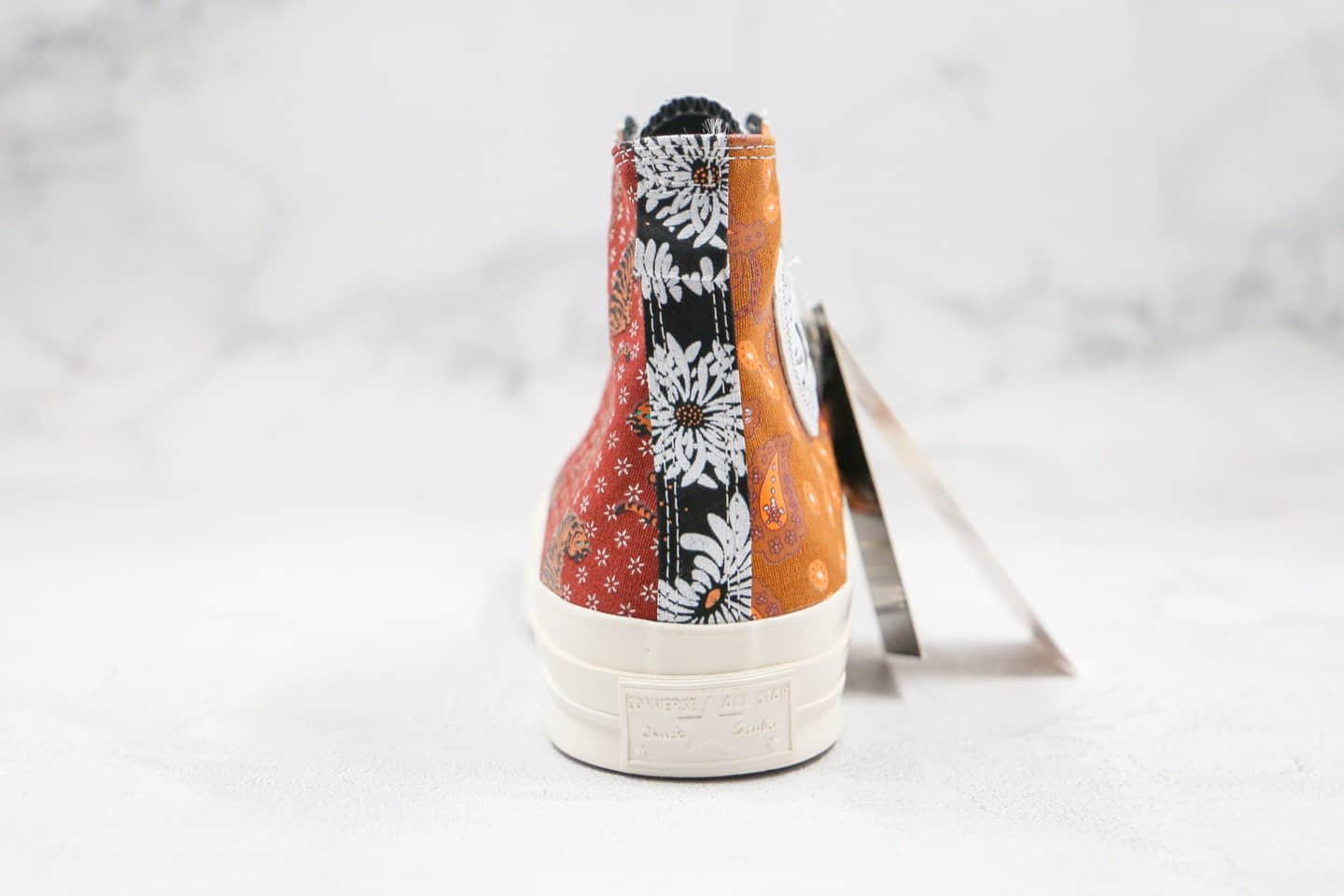 匡威Converse Chuck 70公司级版本高帮腰果花棋盘拼接帆布鞋原档案数据开发原盒原标 货号:163407C