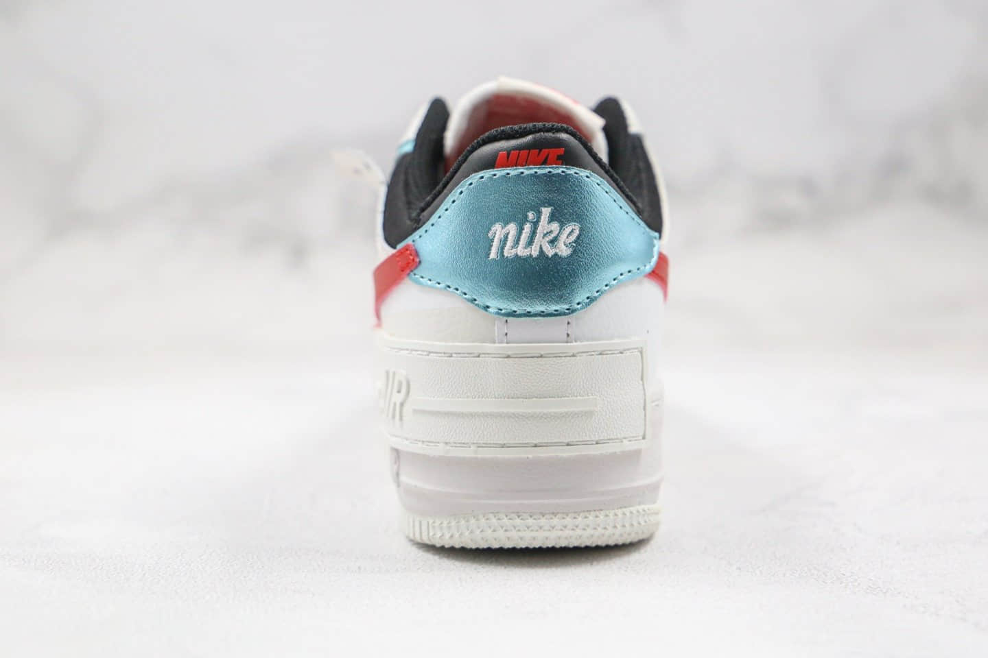 耐克Nike WMNS Air Force 1 Shadow纯原版本低帮空军一号马卡龙解构系列白红蓝色原楦头纸板打造 货号:DA4291-100