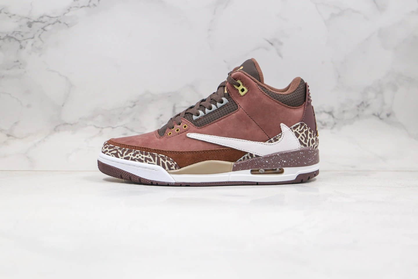 乔丹Air Jordan 3 Retro High OG纯原版本倒钩AJ3麂皮磨砂酒红色原档案数据开发 货号:626988-018