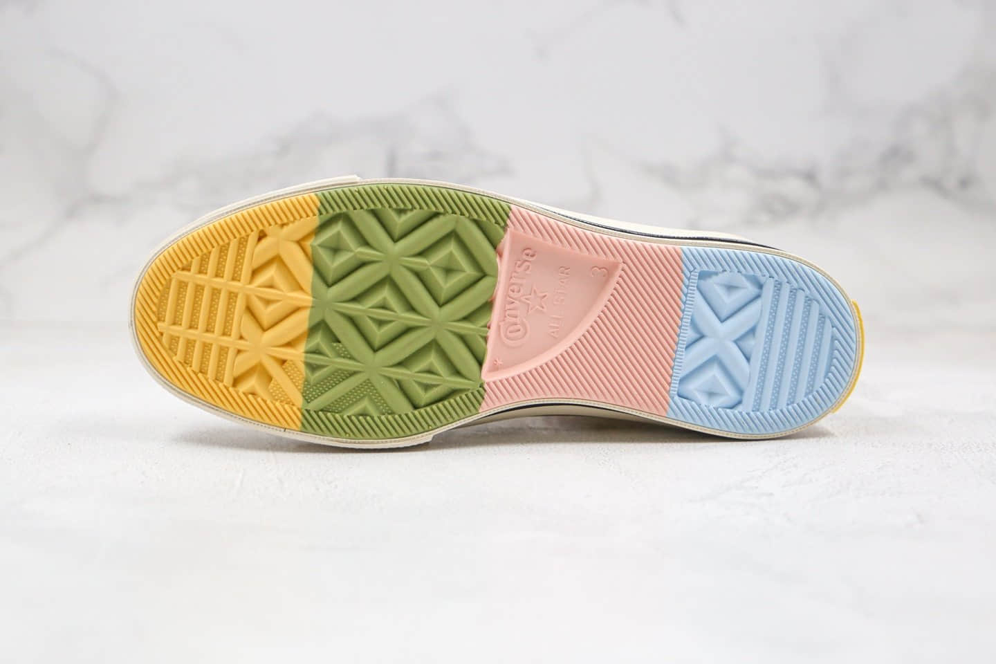 匡威Converse Paisley Pathwork 1970S公司级版本高帮腰果花米白蓝粉色拼接涂鸦帆布板鞋正确双围条硫化蓝底 货号:169881C