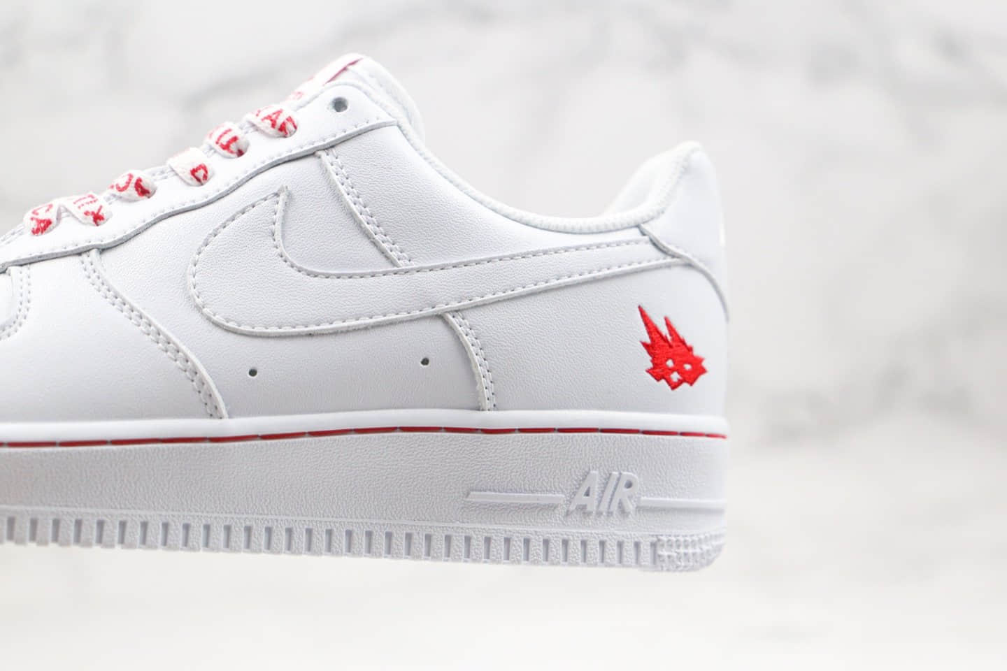 耐克Nike Air Force 1 Low x Travis Scott纯原版本低帮空军一号倒钩绝杀不死鸟刺绣限定版本白红色字母串标内置气垫 货号:CT9225-188