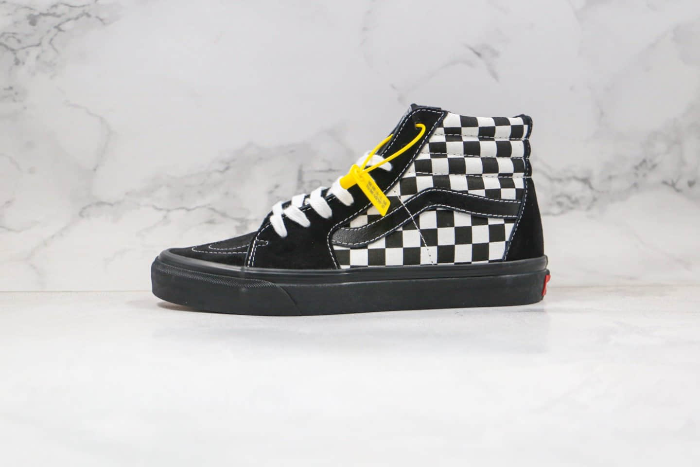 万斯Vans SH8-HI COMFYCUSH公司级版本高帮棋盘格子虎纹拼接鸳鸯黑白色板鞋原楦头纸板打造 货号:VN0A3WMB17Q