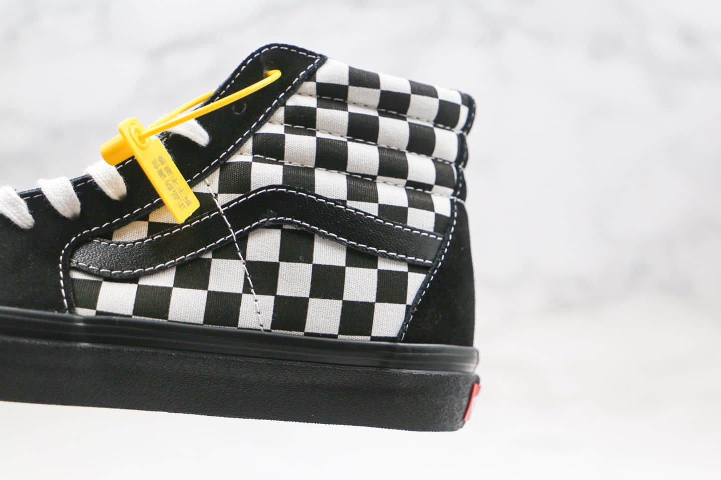 万斯Vans SH8-HI COMFYCUSH公司级版本高帮棋盘格子虎纹拼接鸳鸯黑白色板鞋原楦头纸板打造 货号:VN0A3WMB17Q