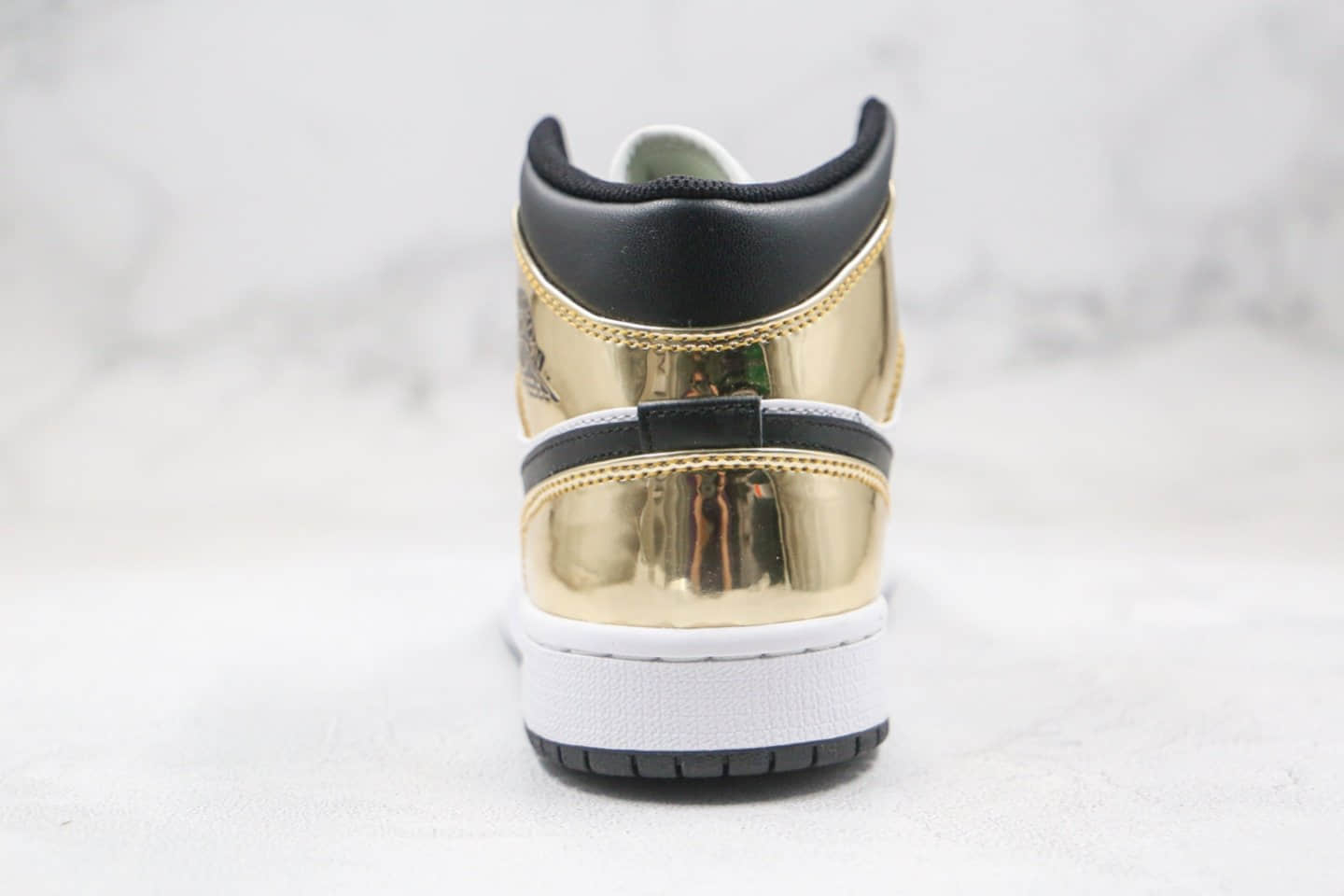 乔丹Air Jordan 1 Mid Metallic Gold纯原版本中帮AJ1液态白金色原盒原标 货号:DC1419-700