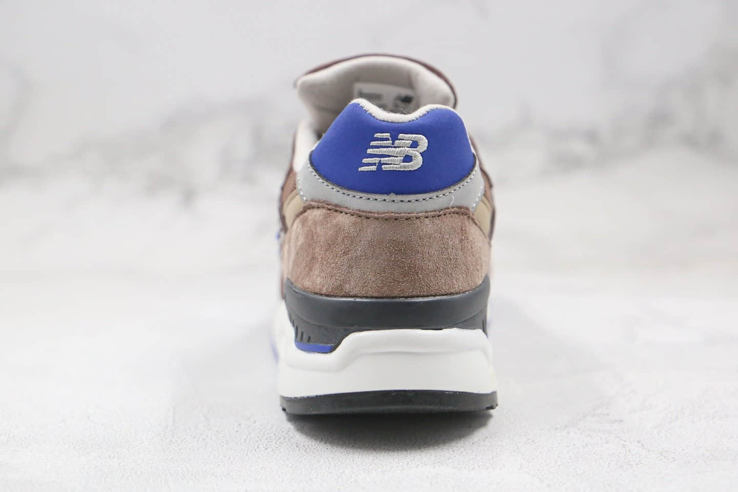 新百伦New Balance 998纯原版本复古老爹鞋NB998棕蓝色原盒原标原楦头纸板打造 货号:M998SBA