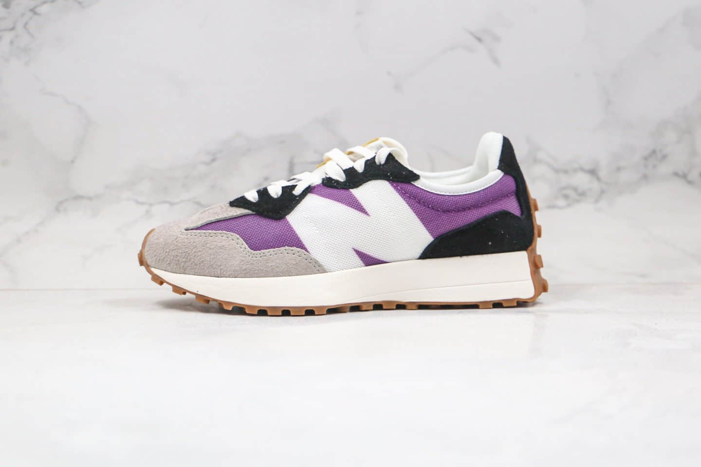 新百伦New Balance 327公司级版本复古慢跑鞋NB327灰黑紫色原盒原标原楦头纸板打造 货号:MS327COA