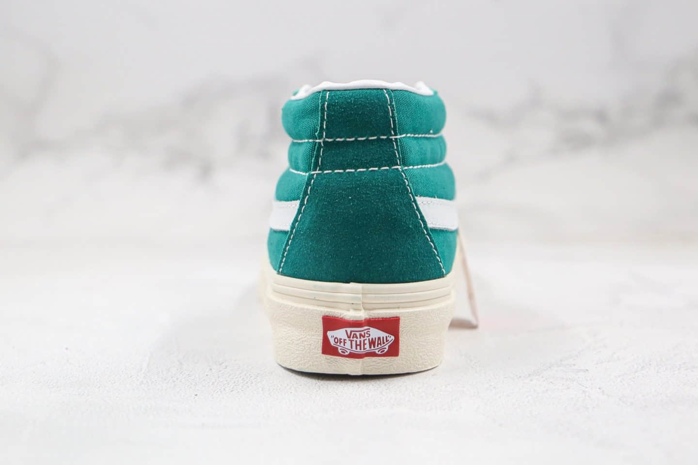 万斯Vans SK8-Mid公司级版本中帮王北车同款复古绿色灰色鞋舌帆布鞋原盒原标 货号:VN0A3WM324Q