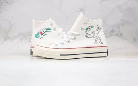匡威7UP x Converse 1970s公司级版本七喜联名三星标帆布鞋白绿色蓝底双围条 货号:162056C