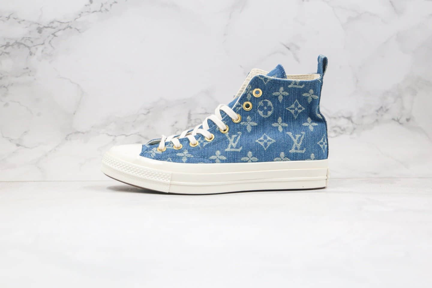 匡威converse 1970S X LV联名款纯原版本高帮牛仔蓝色帆布鞋原厂硫化大底正确硅蓝软中底 货号:162055C