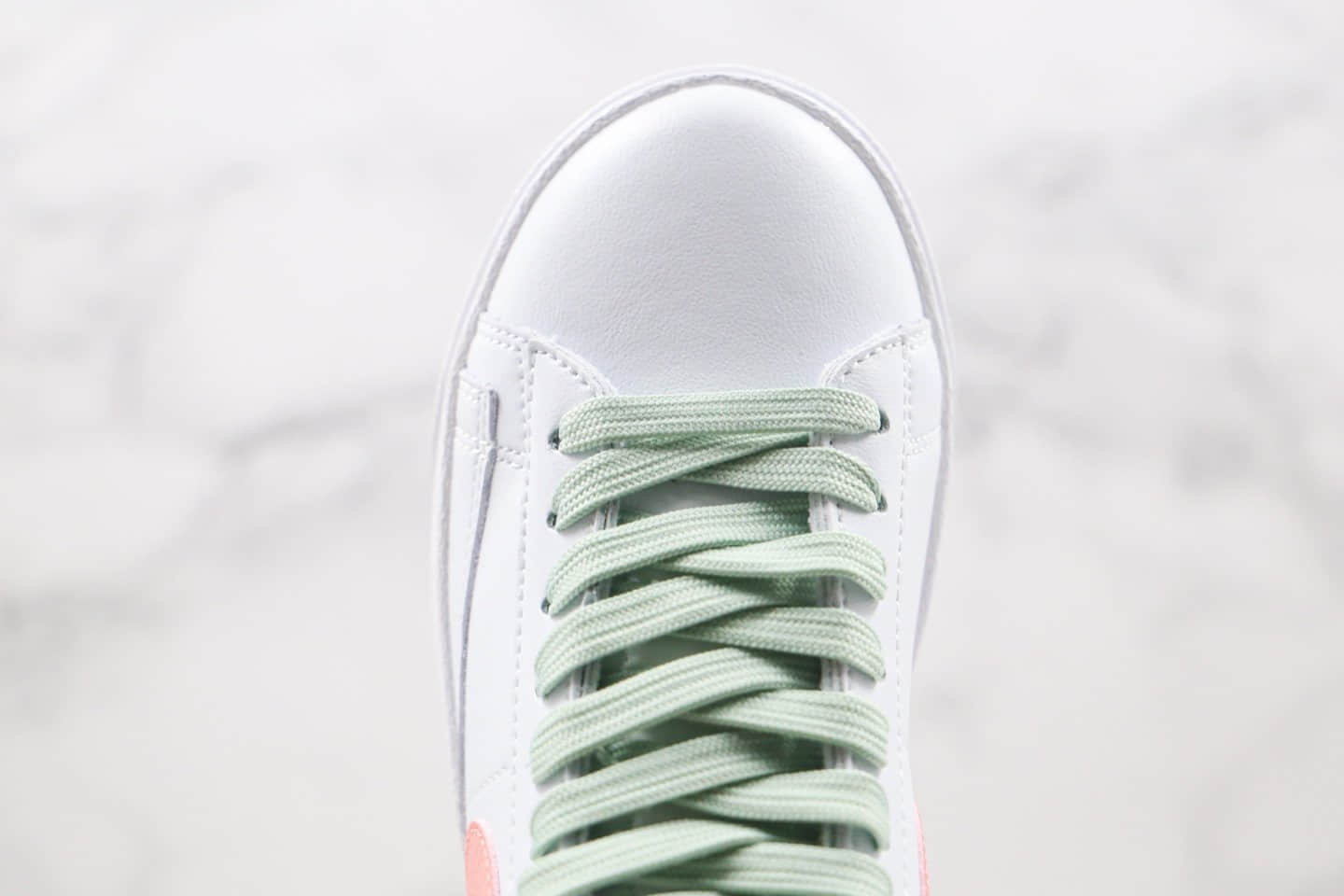 耐克Nike W Blazer Mid Vintage Suede纯原版本中帮开拓者白粉绿色原厂贝利头层皮 货号：AV9376-605