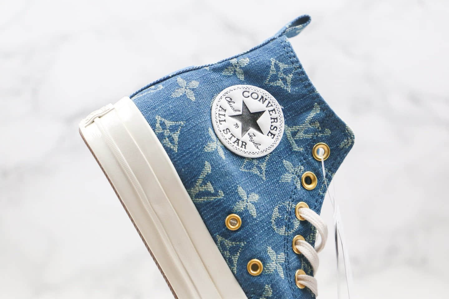 匡威converse 1970S X LV联名款纯原版本高帮牛仔蓝色帆布鞋原厂硫化大底正确硅蓝软中底 货号:162055C